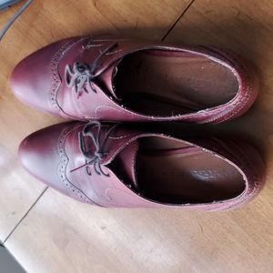 Tamaris, red, lace up flats, 39